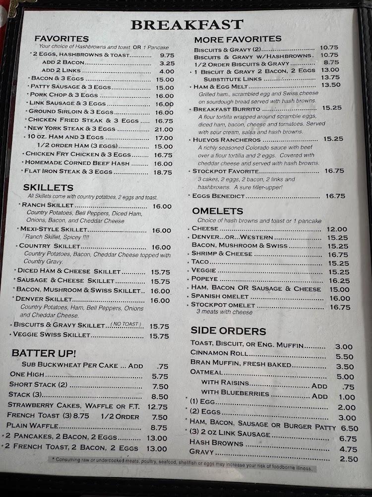 Stockpot Restaurant Menu image 1